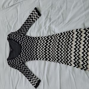 Black and off white/tan knit dress